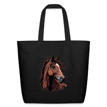 Horse Trainer Design - Eco-Friendly Cotton Tote - black - Front