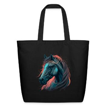 Breathtaking Horse Design - Eco-Friendly Cotton Tote - black - Front