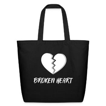 Broken Heart - Eco-Friendly Cotton Tote - black - Front