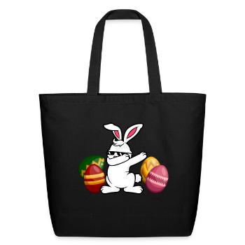 Dabbing Easter Bunny Bunny Happy Easter - Eco-Friendly Cotton Tote - black - Front