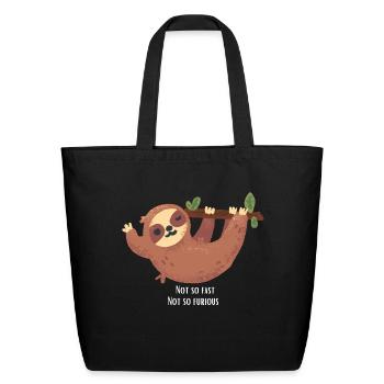 Not So Fast Not So Furious Sloth - Eco-Friendly Cotton Tote - black - Front