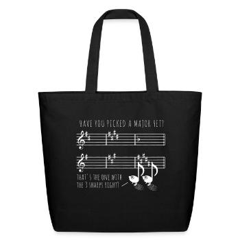 Funny Music School Pick A Major - Eco-Friendly Cotton Tote - black - Front