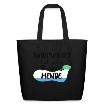 Introverted But Willing To Speak Mende - Eco-Friendly Cotton Tote - black - Front