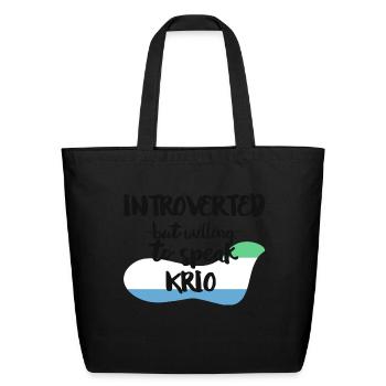 Introverted But Willing To Speak Krio - Eco-Friendly Cotton Tote - black - Front