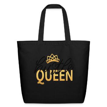 Hustle Queen - Eco-Friendly Cotton Tote - black - Front