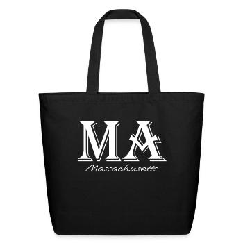 Massachusetts State - Eco-Friendly Cotton Tote - black - Front