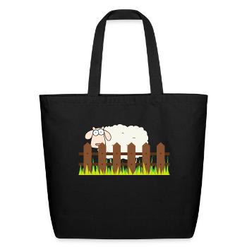 Sheep Behind A Gate - Eco-Friendly Cotton Tote - black - Front