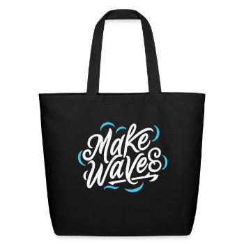 Make Waves - Eco-Friendly Cotton Tote - black - Front