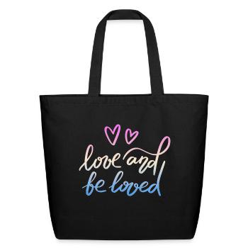 LOVE AND BE LOVED - Eco-Friendly Cotton Tote - black - Front