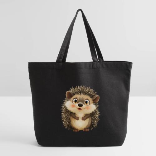 Smiling Cartoon Hedgehog with Joyful Expression - Eco-Friendly Cotton Tote