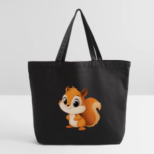 Playful Cartoon Squirrel with Big Innocent Eyes - Eco-Friendly Cotton Tote
