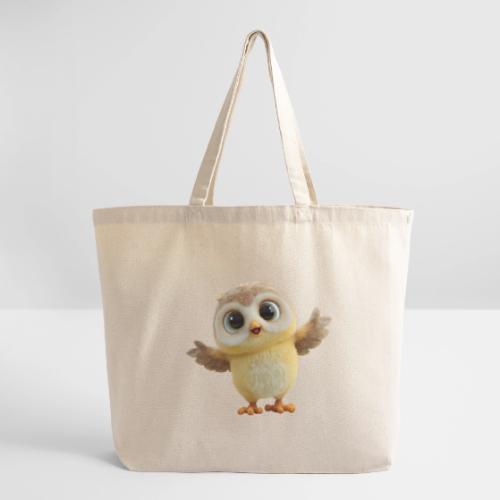 Cute Cartoon Baby Owl with Wings Open - Eco-Friendly Cotton Tote