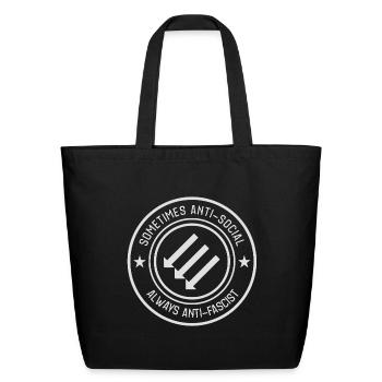 Anti_Fascist_-_Sometimes_Antisocial_Always_Anti - Eco-Friendly Cotton Tote - black - Front