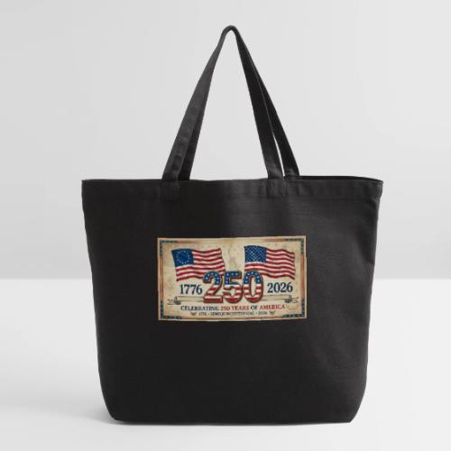 USA 250th Anniversary Flags Emblem - Eco-Friendly Cotton Tote