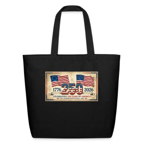 USA 250th Anniversary Flags Emblem - Eco-Friendly Cotton Tote