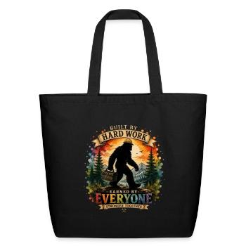 Bigfoot Construction Worker Shirt Hard Work Labor  - Eco-Friendly Cotton Tote - black - Front