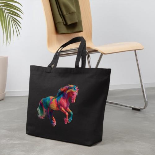 Colorful Paint Splatter Horse Art - Eco-Friendly Cotton Tote