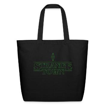 Strange Town - Eco-Friendly Cotton Tote - black - Front
