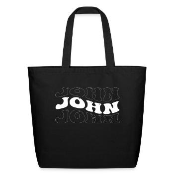 Funny John Groovy 4 Men Women Cool John Tie Dye - Eco-Friendly Cotton Tote - black - Front
