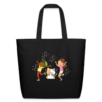 Belly Laugh Day or any Happy occasions and parties - Eco-Friendly Cotton Tote - black - Front