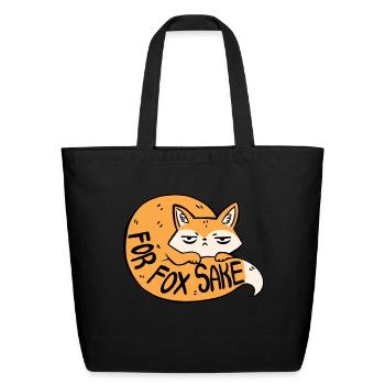 For x Sake - Eco-Friendly Cotton Tote - black - Front