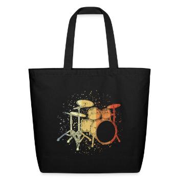 Trap Set Vintage Look - Eco-Friendly Cotton Tote - black - Front