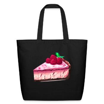 Raspberry Cheesecake Slice - Eco-Friendly Cotton Tote - black - Front