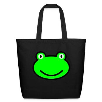 frog - Eco-Friendly Cotton Tote - black - Front