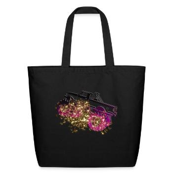 Truck with mud - Eco-Friendly Cotton Tote - black - Front