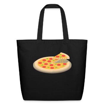 Tasty Cheese Pizza Slice - Eco-Friendly Cotton Tote - black - Front