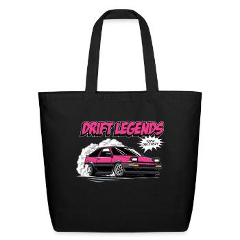 Toyota AE86: Drift King Shirt Design 2 - Eco-Friendly Cotton Tote - black - Front
