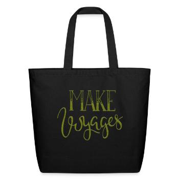 MAKE VOYAGES - Eco-Friendly Cotton Tote - black - Front