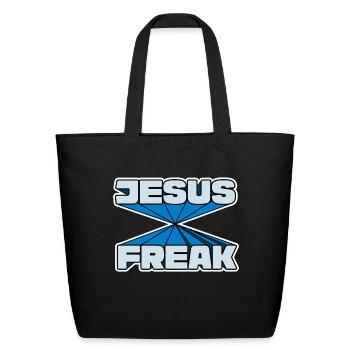 JESUS FREAK BLUE - Eco-Friendly Cotton Tote - black - Front