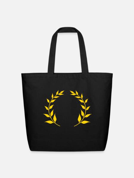 laurel wreath - Eco-Friendly Cotton Tote - black