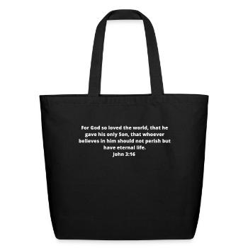 John 3:16 - Eco-Friendly Cotton Tote - black - Front