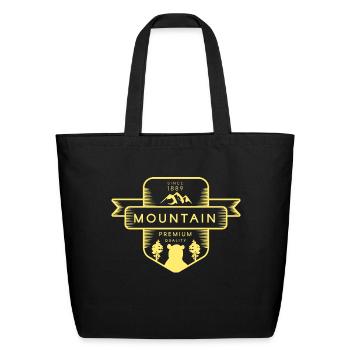 Badge Mountai Premium - Eco-Friendly Cotton Tote - black - Front