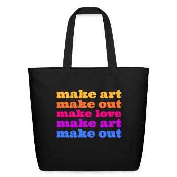 Make Art Make Love - Eco-Friendly Cotton Tote - black - Front