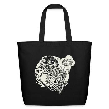 Funny Zombie Love - Eco-Friendly Cotton Tote - black - Front