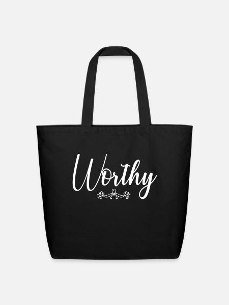 Worthy Aesthetic Graphic - Eco-Friendly Cotton Tote - black