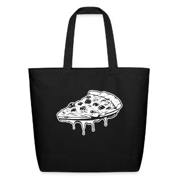 Pizza Slice Pizzeria - Eco-Friendly Cotton Tote - black - Front