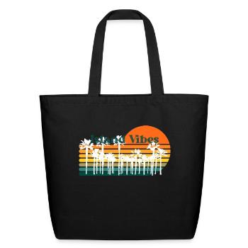 Island Vibes - Eco-Friendly Cotton Tote - black - Front