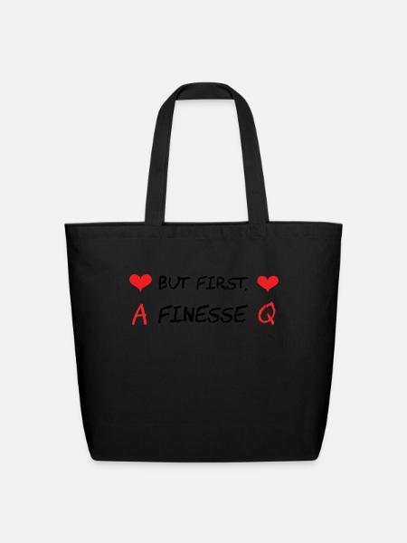 But First Finesse For Duplicate Bridge Players - Eco-Friendly Cotton Tote - black