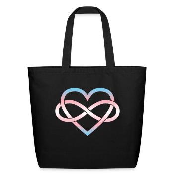 Polyamory Infinity Heart - Trans - Eco-Friendly Cotton Tote - black - Front