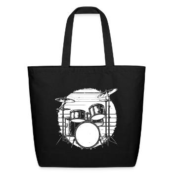 Drum Kit - Eco-Friendly Cotton Tote - black - Front