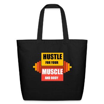 Hustle - Eco-Friendly Cotton Tote - black - Front