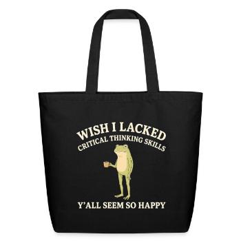 Frog Snark Coffee: Critical Thinking - Eco-Friendly Cotton Tote - black - Front