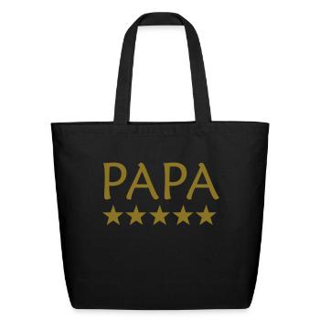 papa - Eco-Friendly Cotton Tote - black - Front