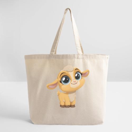 Sweet Cartoon Baby Goat with Joyful Smile - Eco-Friendly Cotton Tote