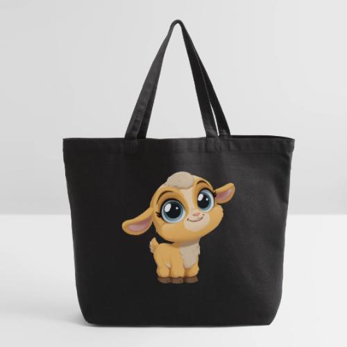Sweet Cartoon Baby Goat with Joyful Smile - Eco-Friendly Cotton Tote