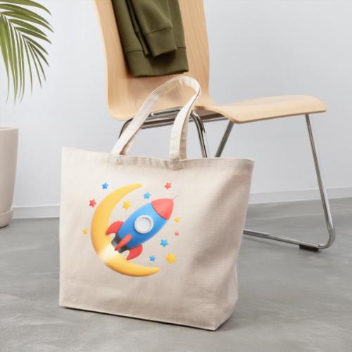 Rocket to the Crescent Moon - Eco-Friendly Cotton Tote